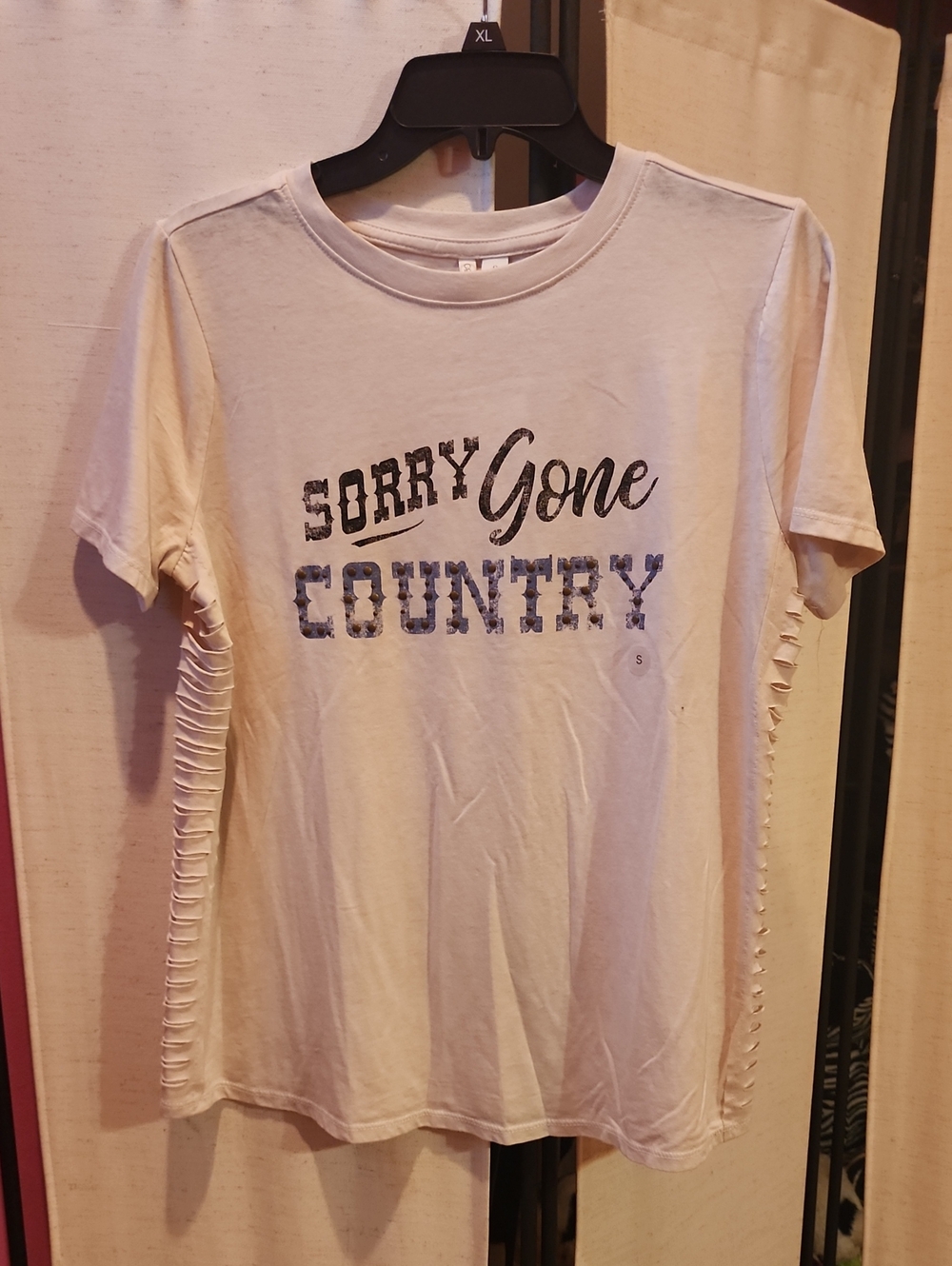 Cato White Short Sleeve Tee "Sorry Gone Country"